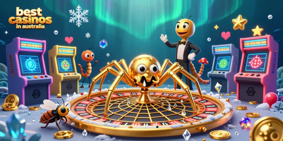 Experience vibrant gameplay at the best online casinos in Australia with this dynamic casino-themed illustration.
